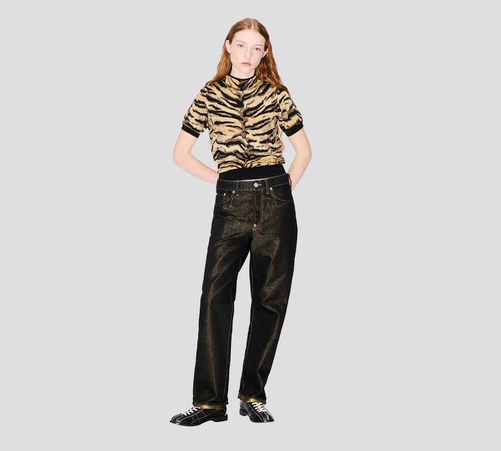 Kenzo - TOP ANIMAL PRINT TEJIDO DE CUELLO ALTO
