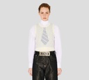 Kenzo - TOP CREMA CON BRILLANTES PLATEADOS