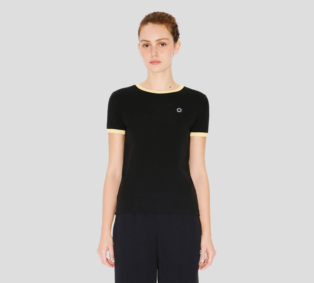 Kenzo - FRANELA NEGRA CON BORDES AMARILLOS