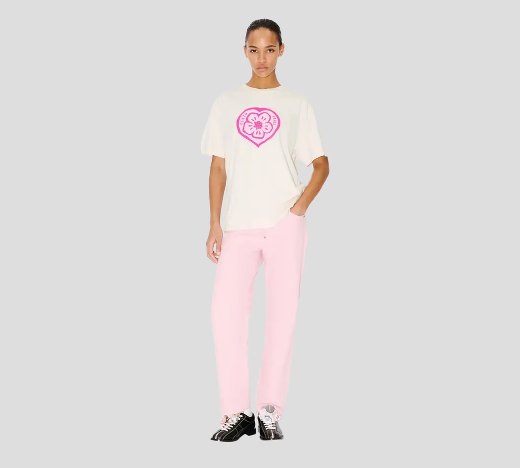 Kenzo - FRANELA BLANCO HUESO CON CORAZON ROSADO