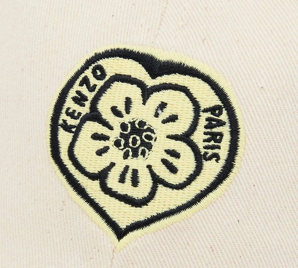 Kenzo - GORRA BEIGE CON FLOR AMARILLA