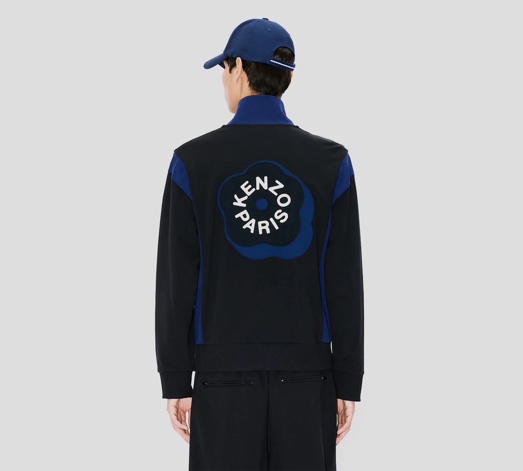 Kenzo - CHAQUETA NEGRA CON AZUL Y CUELLO ALTO
