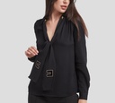 Elisabetta Franchi - BLUSA CON BUFANDA Y LOGO