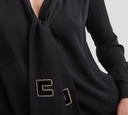 Elisabetta Franchi - BLUSA CON BUFANDA Y LOGO