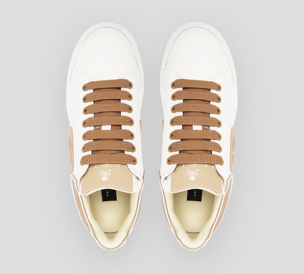 Philipp Plein - SNEAKER BLANCO CON DETALLES Y TRENZAS MARRONES