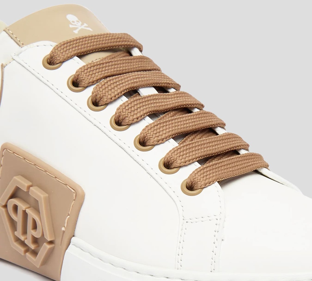 Philipp Plein - SNEAKER BLANCO CON DETALLES Y TRENZAS MARRONES