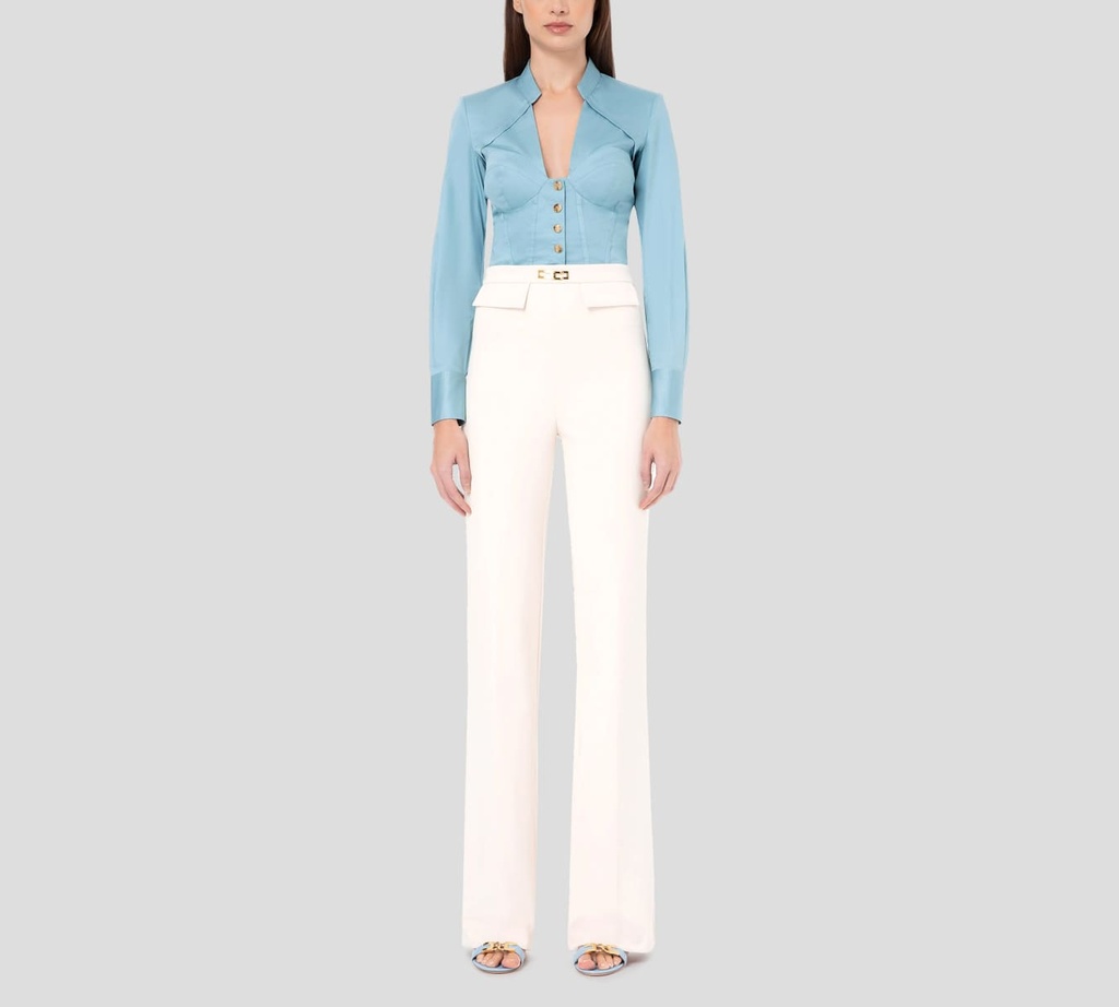 Elisabetta Franchi - BLUSA MANGA LARGA CON BOTONES