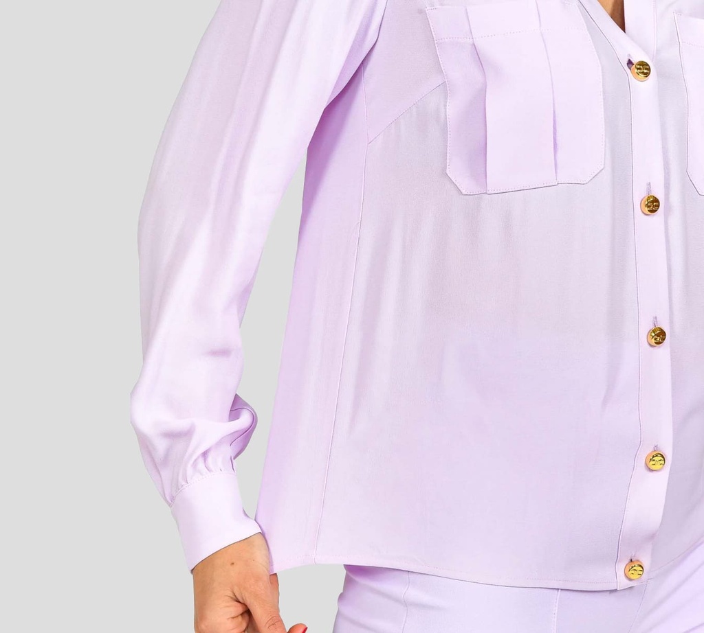 Elisabetta Franchi - BLUSA DE BOTONES CLUELLO EN V