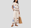 Herno - BLUSA BLANCA CON ESTAMPADO DE PALMERAS