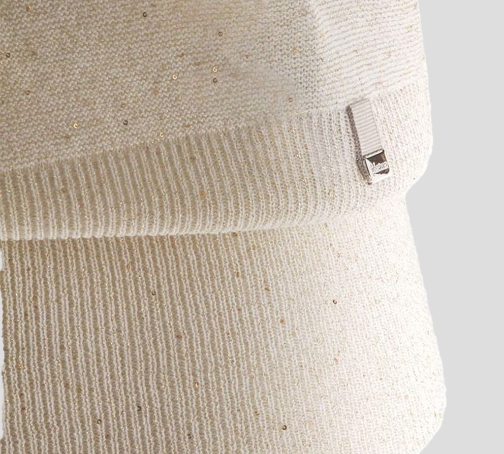 Herno - BLUSA MARRON CLARO CON DETALLES DORADOS SIN MANGAS