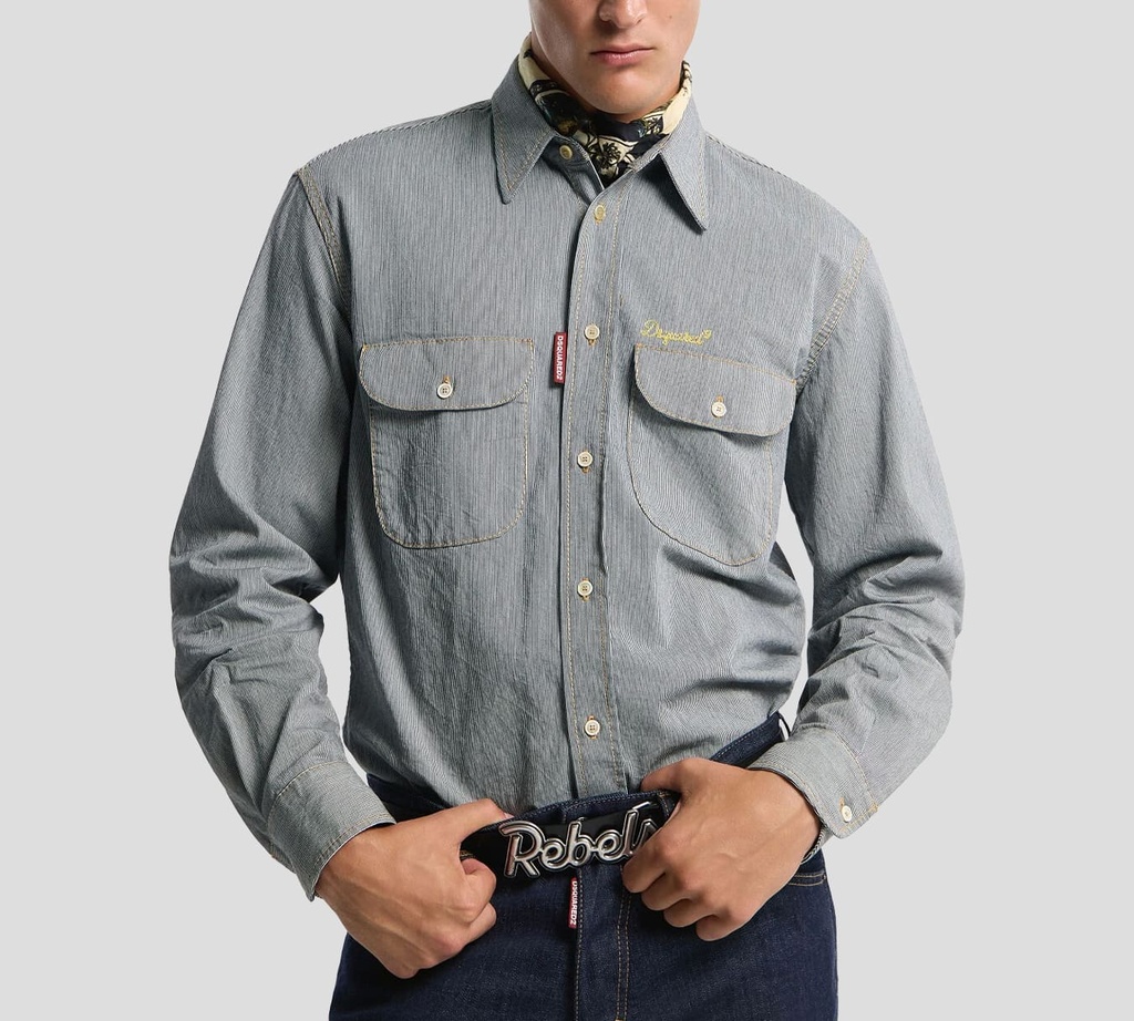 Dsquared2 - CAMISA BLANCA DE LINEAS NEGRAS