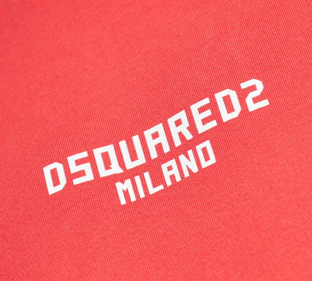 Dsquared2 - FRANELA ROJA CON DSQUARED2 EN BLANCO