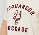 Dsquared2 - FRANELA BLANCO HUESO CON LETRAS VINOTINTO