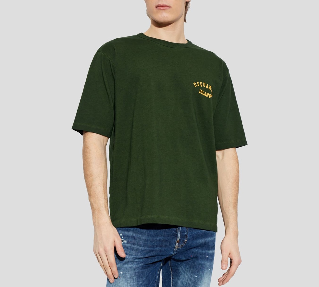 Dsquared2 - FRANELA VERDE CON LETRAS AMARILLAS
