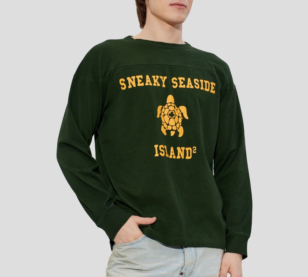 Dsquared2 - SUDADERA VERDE OSCURO CON TORTUGA
