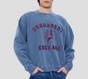 Dsquared2 - HODDIE AZUL CON LETRAS VINOTINTO