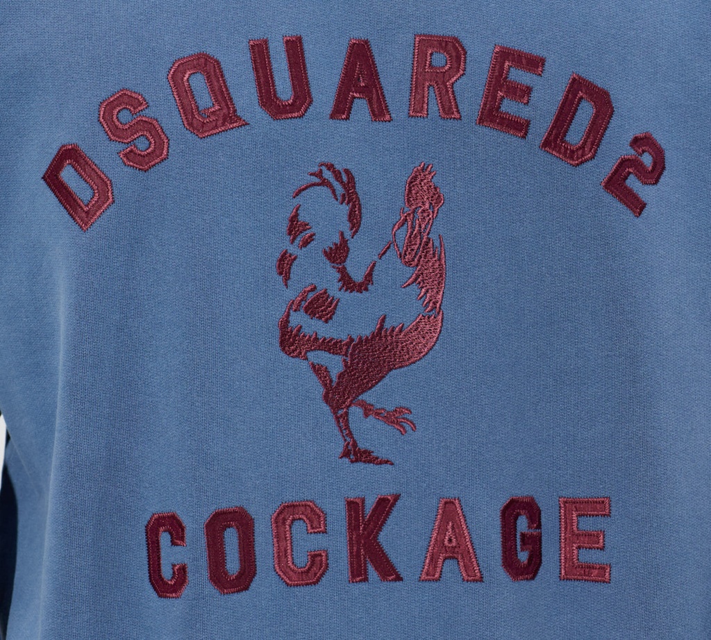 Dsquared2 - HODDIE AZUL CON LETRAS VINOTINTO