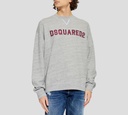 Dsquared2 - SWEATER GRIS CON LETRAS VINOTINTO