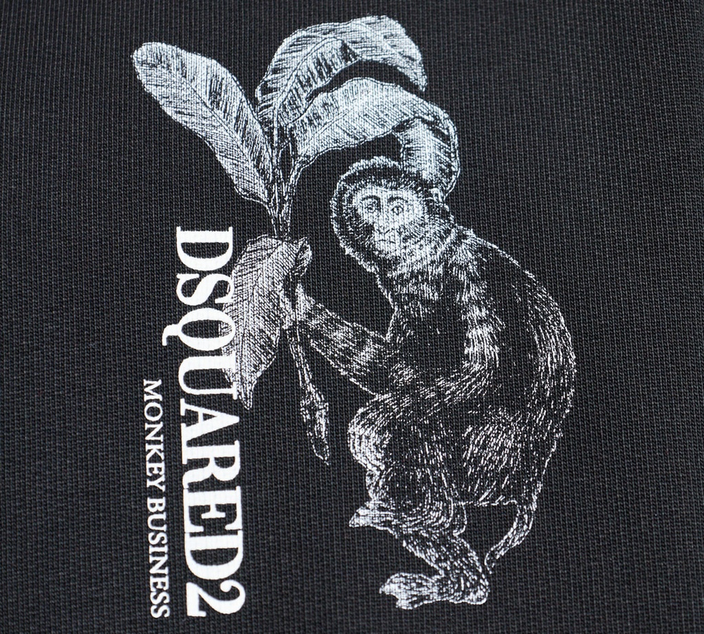 Dsquared2 - HODDIE NEGRO CON ESTAMPADO DE MONO