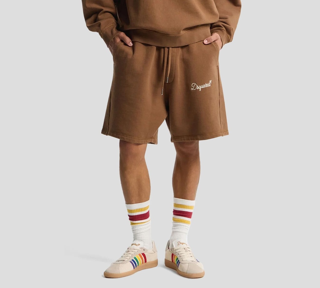Dsquared2 - SHORT MARRON CON DSQUARED EN BEIGE
