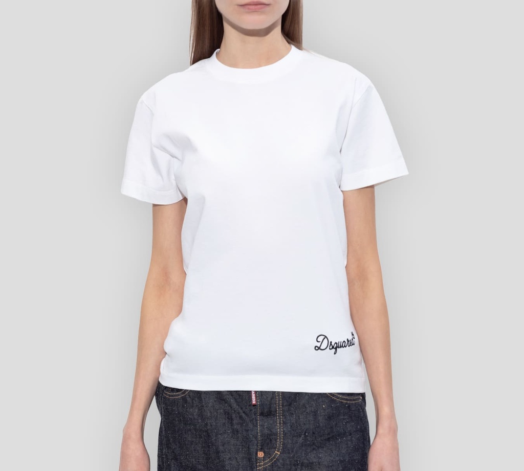 Dsquared2 - FRANELA BLANCA CON DSQUARED2 EN PARTE INFERIOR