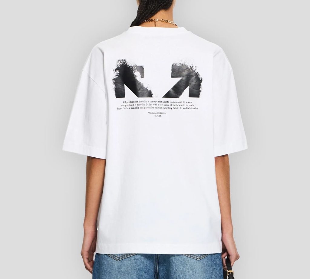 Off White - FRANELA BLANCA CON ESTAMPADO DE FLECHAS EN LA ESPALDA