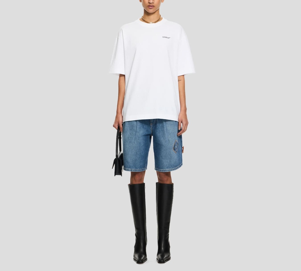 Off White - FRANELA BLANCA CON ESTAMPADO DE FLECHAS EN LA ESPALDA