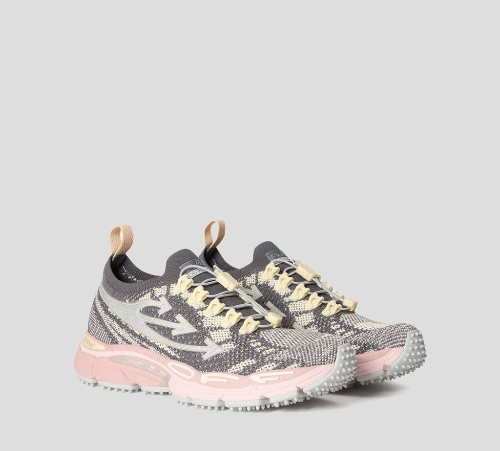 Off White - ZAPATO DEPORTIVO GRIS CON SUELA ROSADA