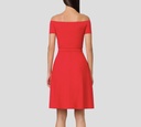 Elisabetta Franchi - VESTIDO ROJO CON BROCHES PLATA