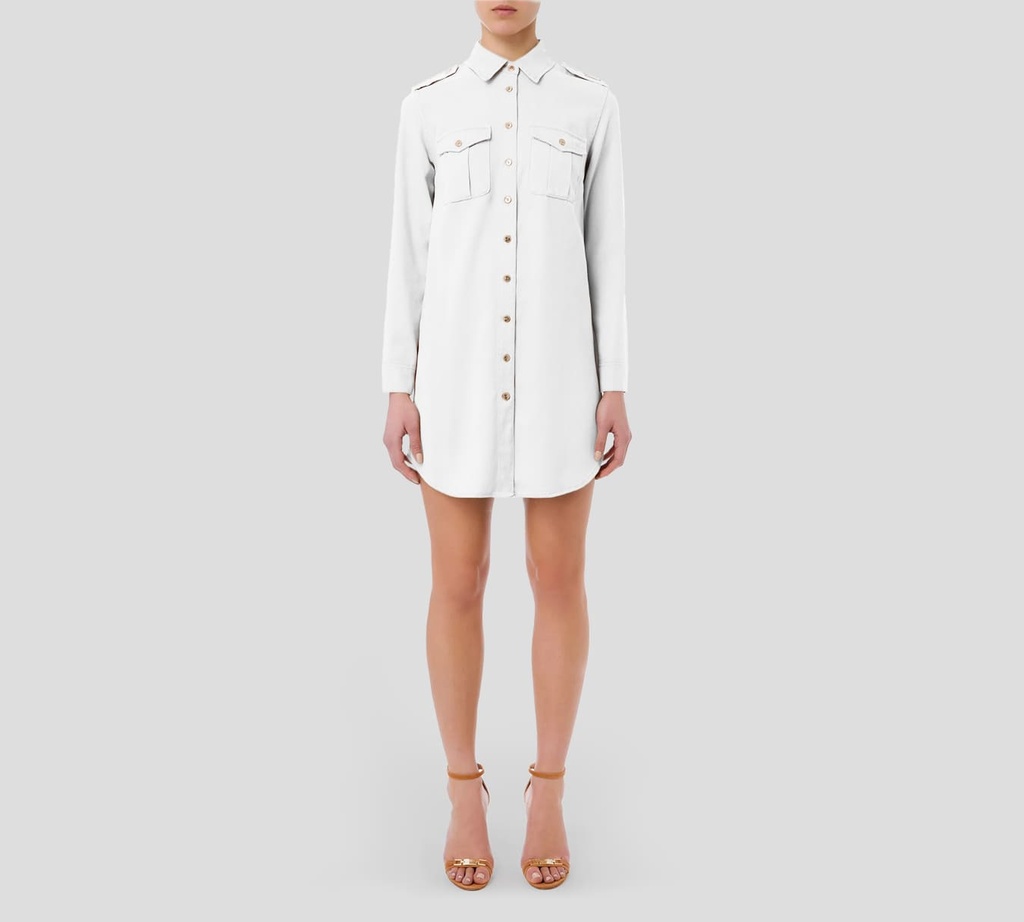 Elisabetta Franchi - VESTIDO TELA DE JEANS CON BOTONES DORADOS 360