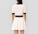 Elisabetta Franchi - VESTIDO CREMA CON DETALLES EN NEGRO