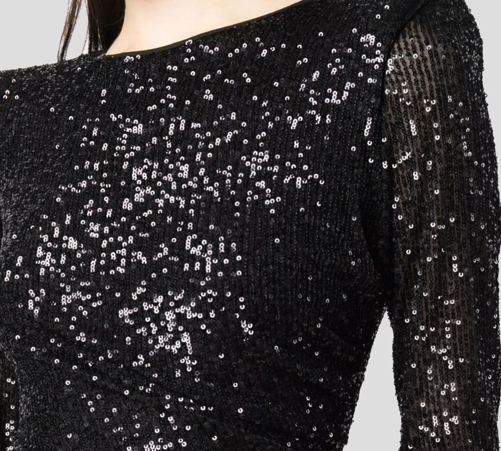 Elisabetta Franchi - VESTIDO CON LENTEJUELAS NEGRO