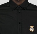 Moschino - CAMISA NEGRA "BEAR" CON BORDADO ROJO