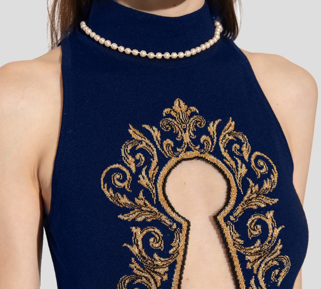 Moschino - VESTIDO AZUL BORDADO