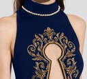 Moschino - VESTIDO AZUL BORDADO