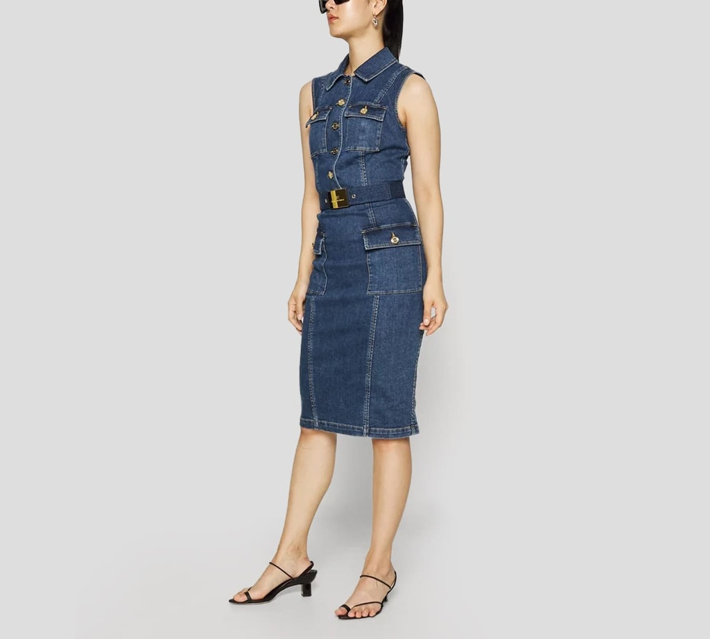 Elisabetta Franchi - VESTIDO AZUL DENIM