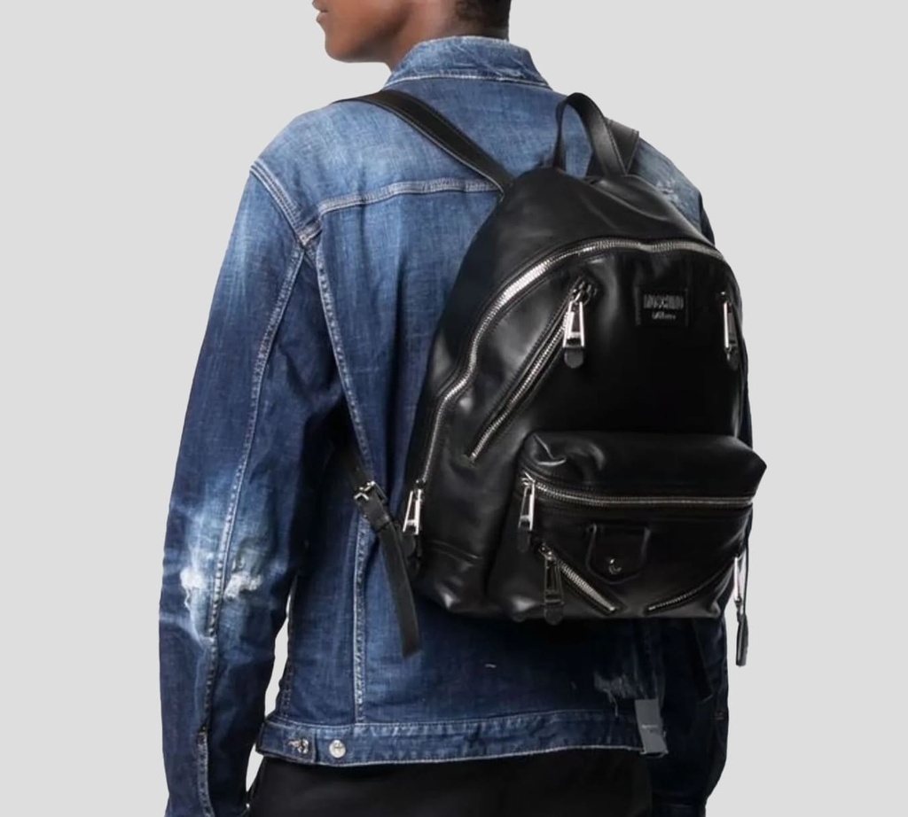 Moschino - MORRAL NEGRO DE CUERO