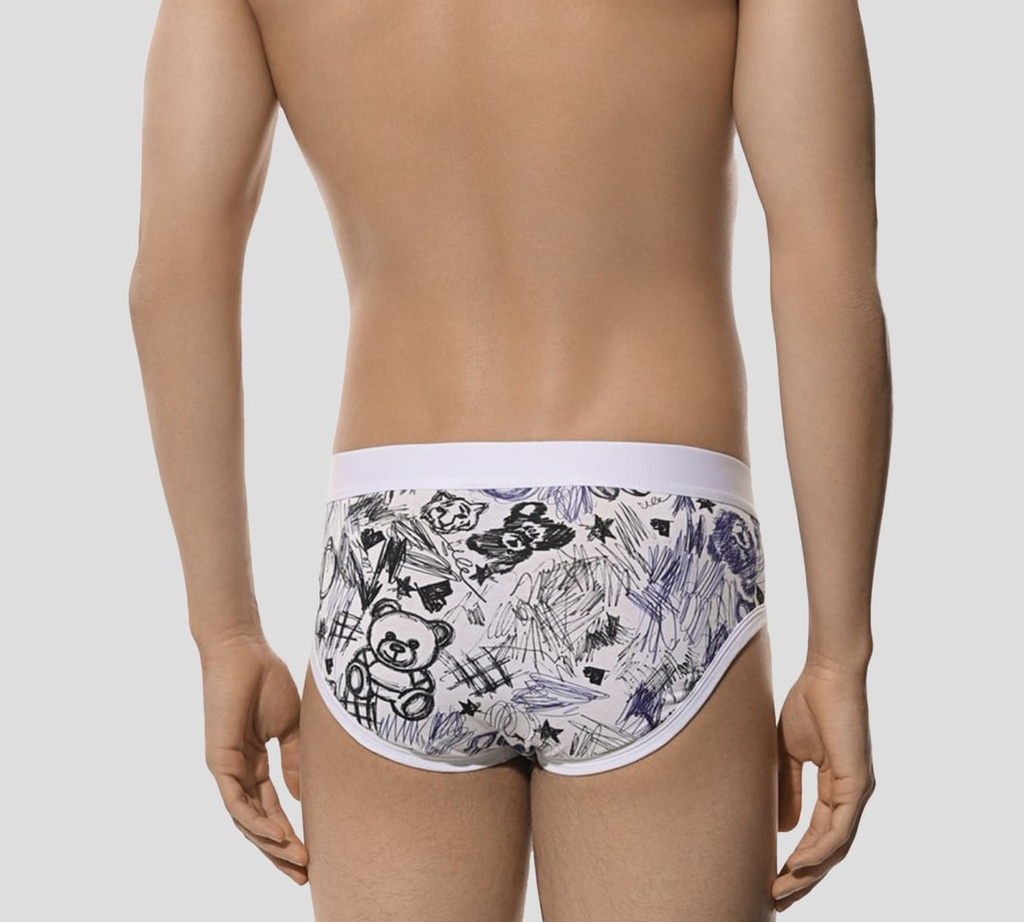 Moschino - BRIEF BLANCO PRINT