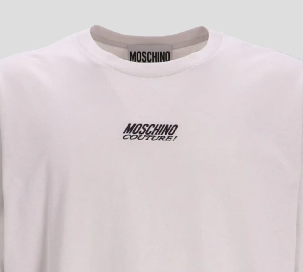 Moschino - T-SHIRT GRIS COUTURE CON BORDADO ROJO
