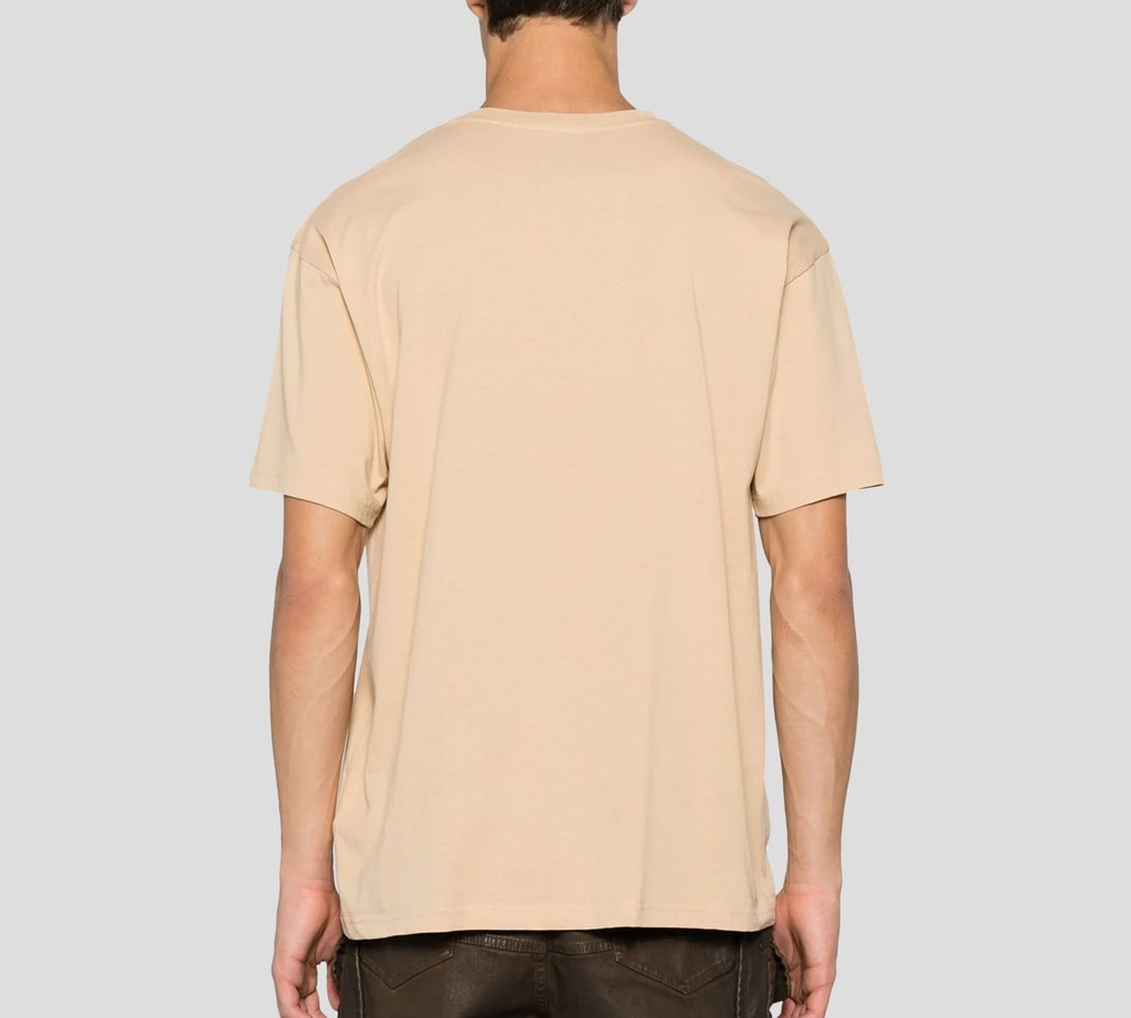 Moschino - T-SHIRT MARRON CON BORDADO ROJO