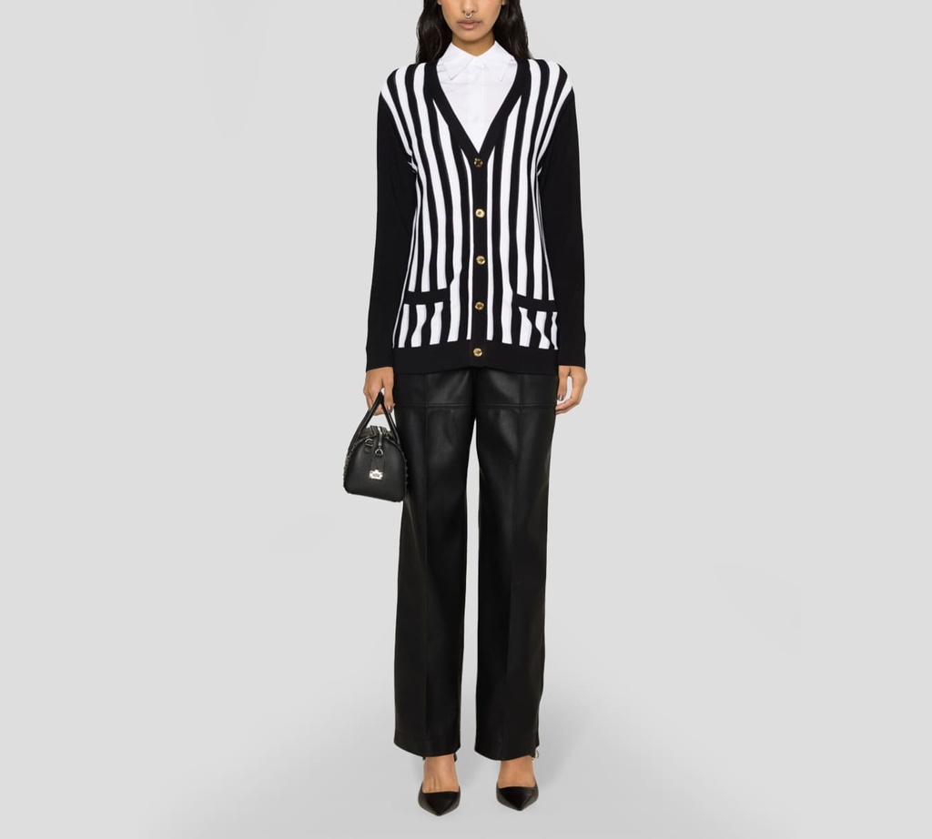 Moschino - CARDIGAN NEGRO BLANCO