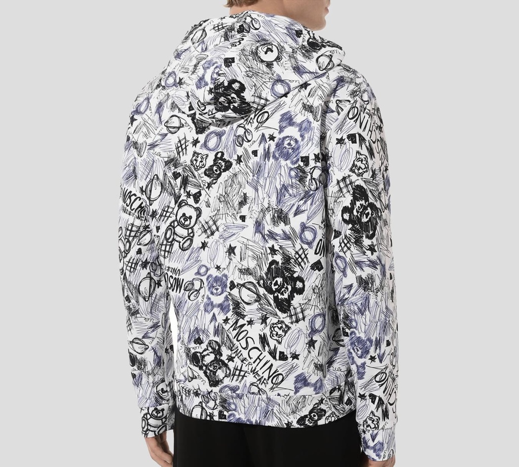 Moschino - HOODIE BLANCO PRINT