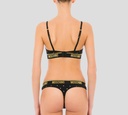 Moschino - CONJUNTO DE ROPA INTERIOR CON ESTAMPADO DE PUNTOS DORADOS Y BANDAS ELÁSTICAS