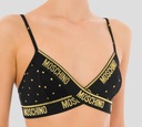 Moschino - CONJUNTO DE ROPA INTERIOR CON ESTAMPADO DE PUNTOS DORADOS Y BANDAS ELÁSTICAS