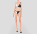 Moschino - BIKINI DE TRAJE DE BAÑO BLANCO Y NEGRO CON CINTA ELASTICA MOSCHINO