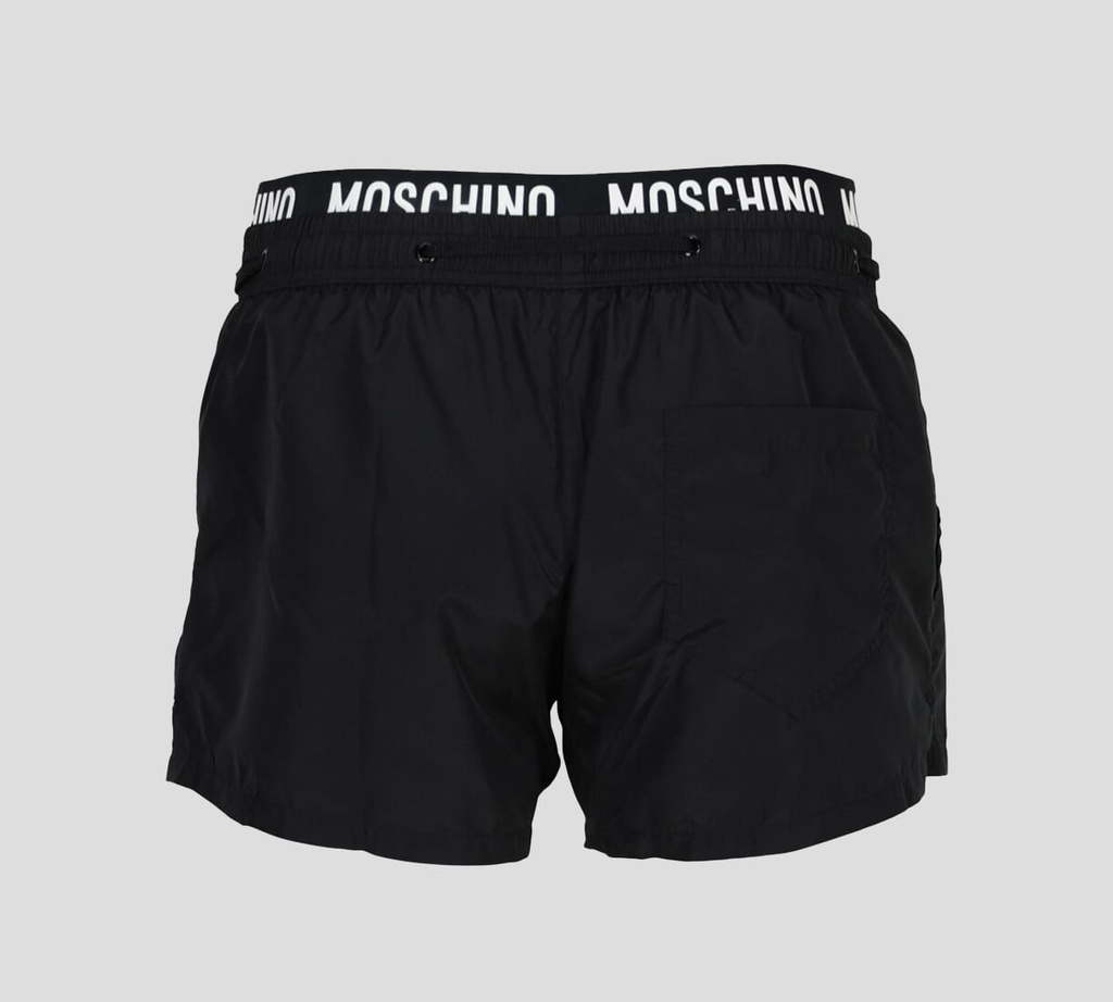 Moschino - SHORT BAÑADOR NEGRO CON BANDA ELASTICA MOSCHINO