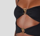 Moschino - TRAJE DE BAÑO ENTERO NEGRO CON DOBLE HEBILLA MOSCHINO FRONTAL