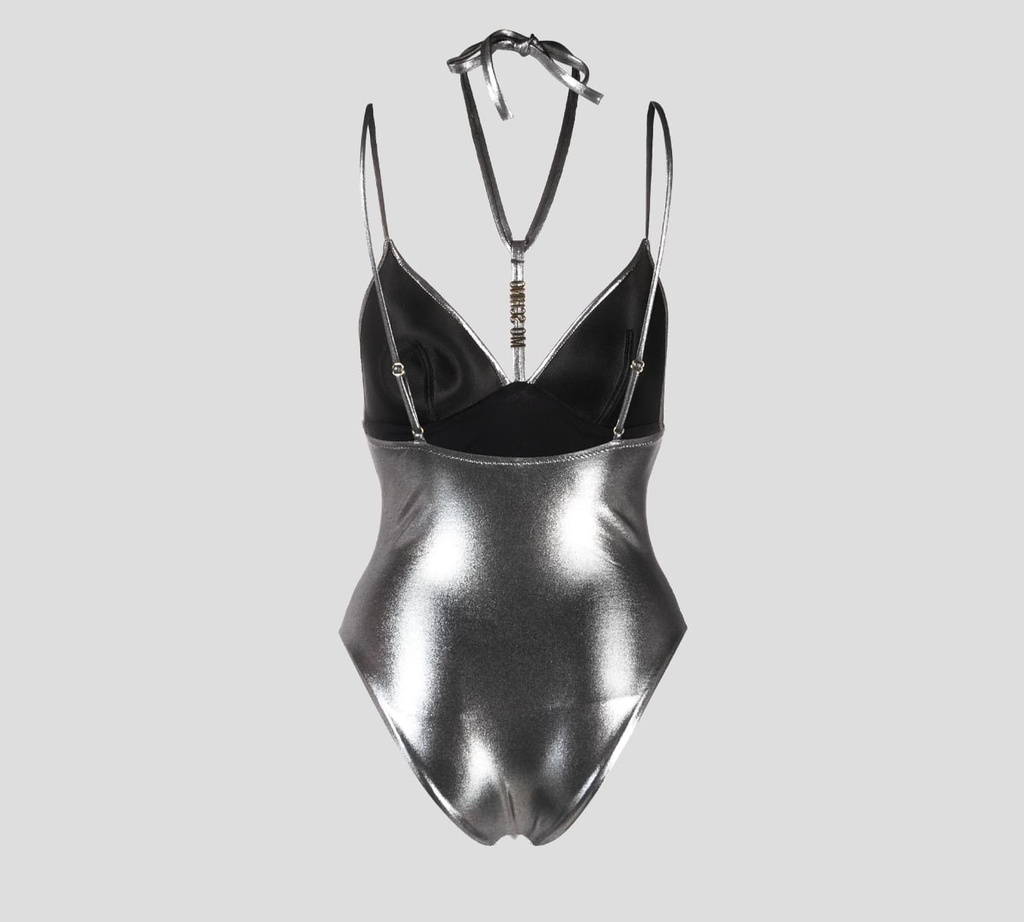 Moschino - TRAJE DE BAÑO ENTERIZO PLATEADO 