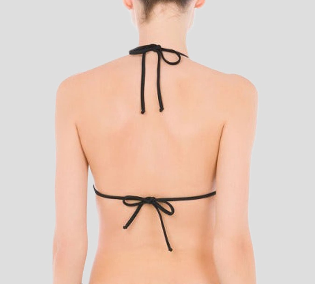 Moschino - TOP TRIANGULO DE TRAJE DE BAÑO NEGRO CON LETRAS MOSCHINO TORNASOLADAS