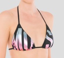 Moschino - TOP TRIANGULO DE TRAJE DE BAÑO NEGRO CON LETRAS MOSCHINO TORNASOLADAS